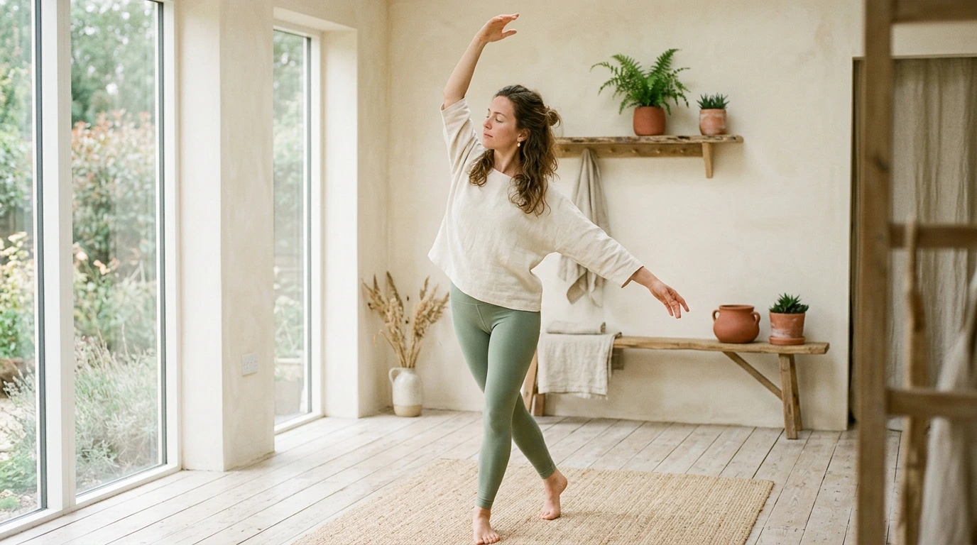 Séance de yoga doux et méditation dans un studio épuré